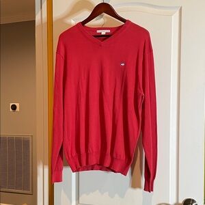 Southern Tide Vibrant Red V-Neck Sweater